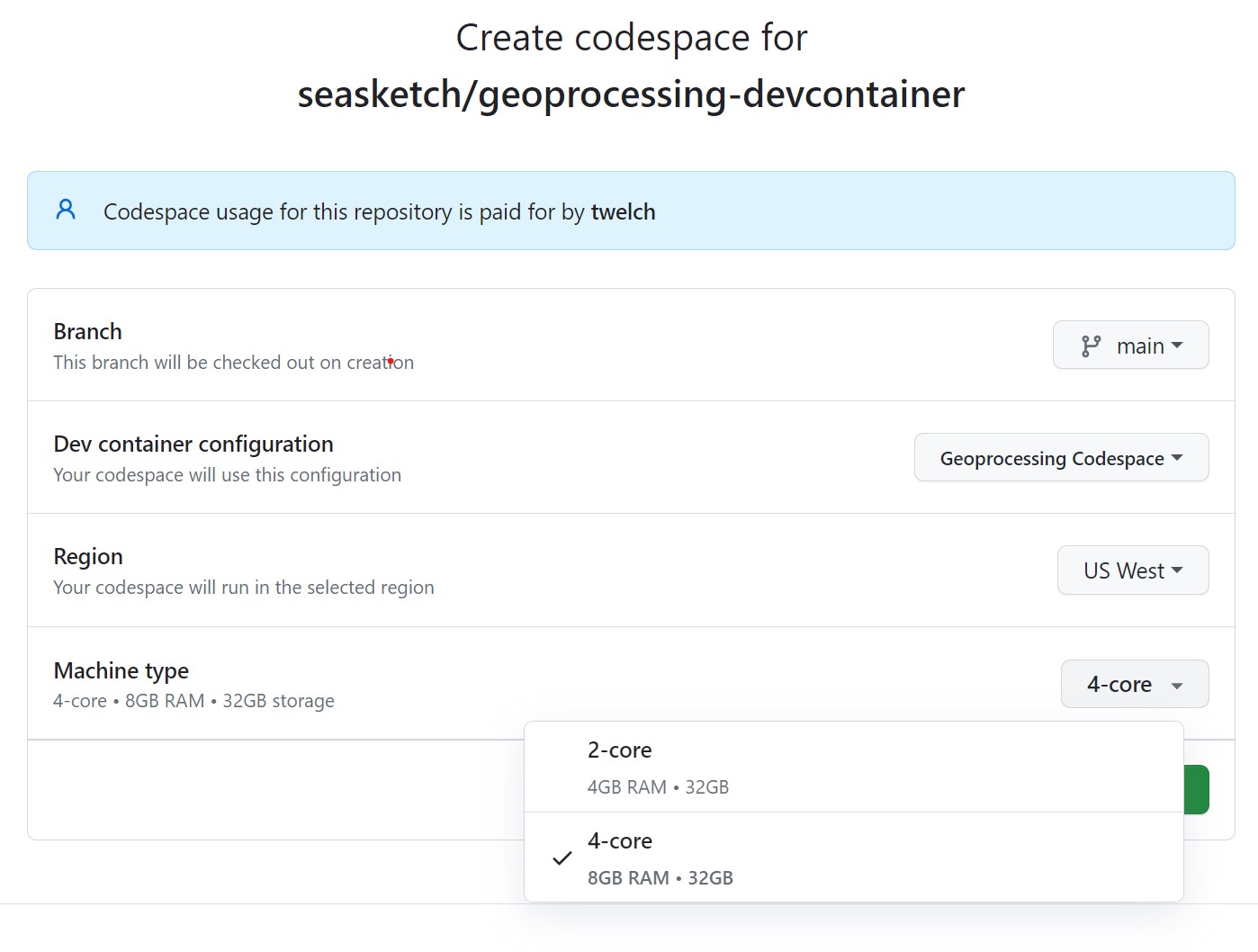 Configure Codespace